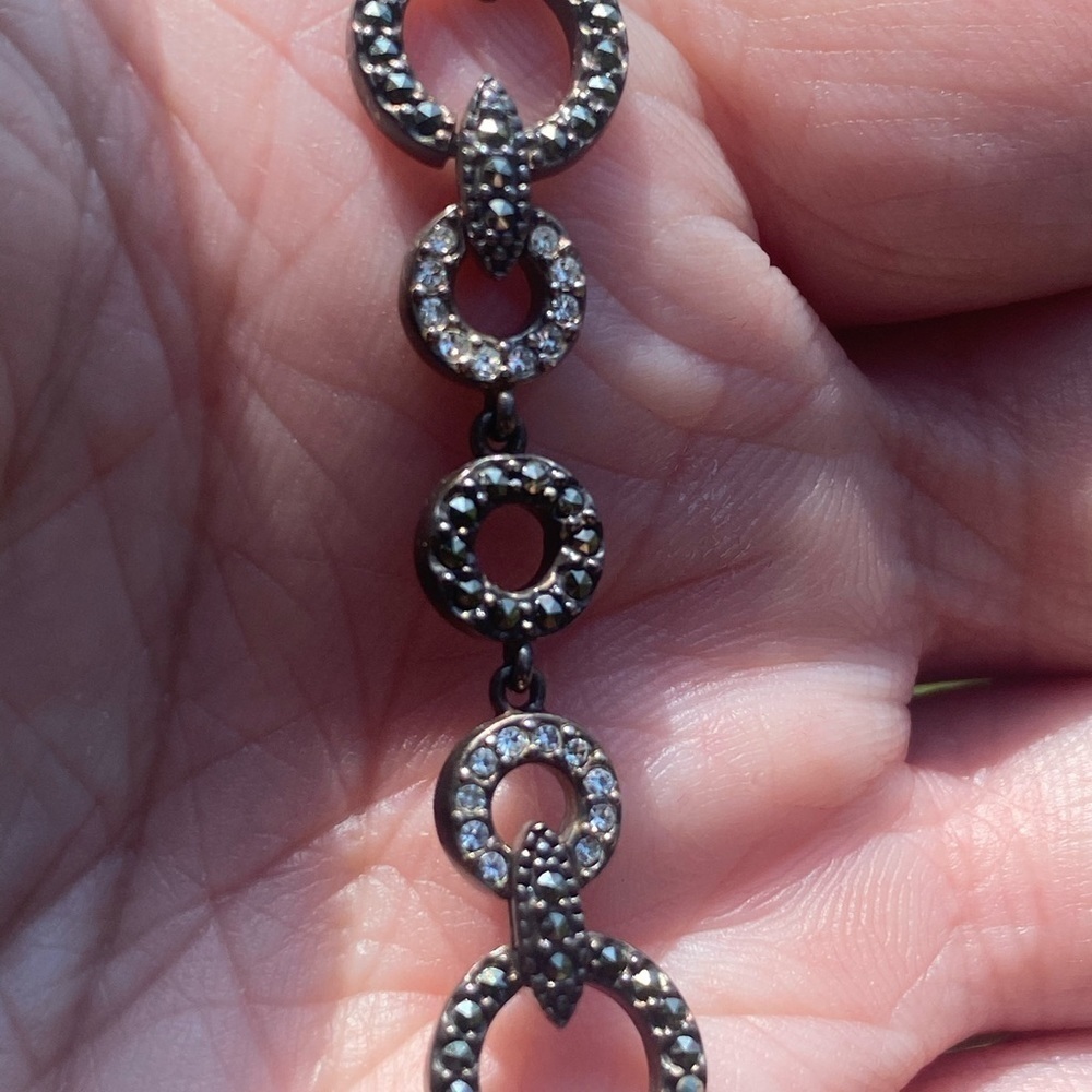 NEW Sterling CZ and marcasite circle bracelet